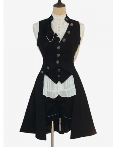 Lolita S Black Overcoat Polyester Spring Lolita Outwears Coat Steampunk Gothic Daily Casual Tea Party