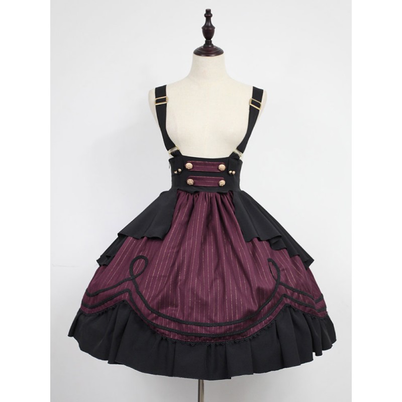 Classic Lolita Dress Neverland Morning Star Idol Academy SK Mahogany Stripe Lolita Skirt Original Design Classic  Traditional Spring Summer Fall Winter