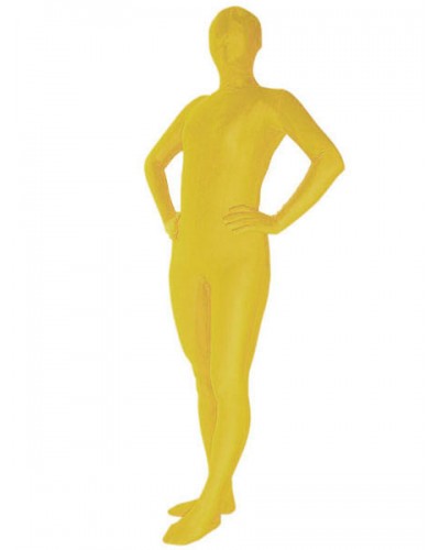 Halloween Morph Suit Yellow Lycra Spandex Zentai Suit Bodysuit