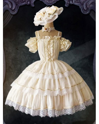 Sweet Lolita Dress Polyester Sleeveless Lolita Wedding Dress