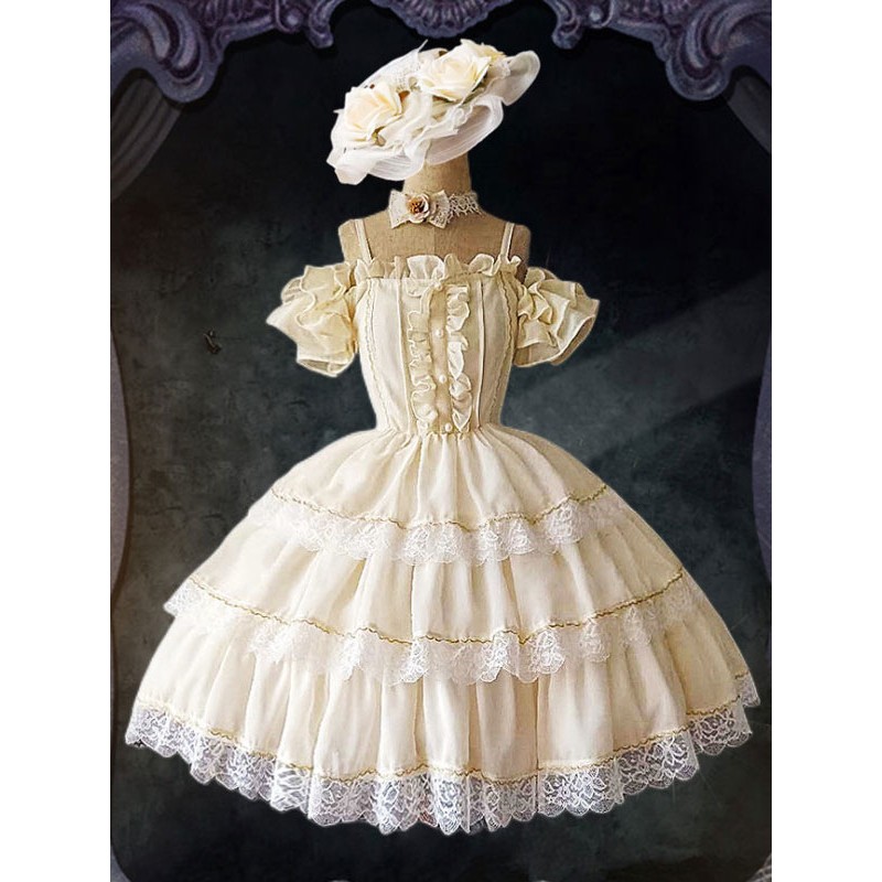 Sweet Lolita Dress Polyester Sleeveless Lolita Wedding Dress