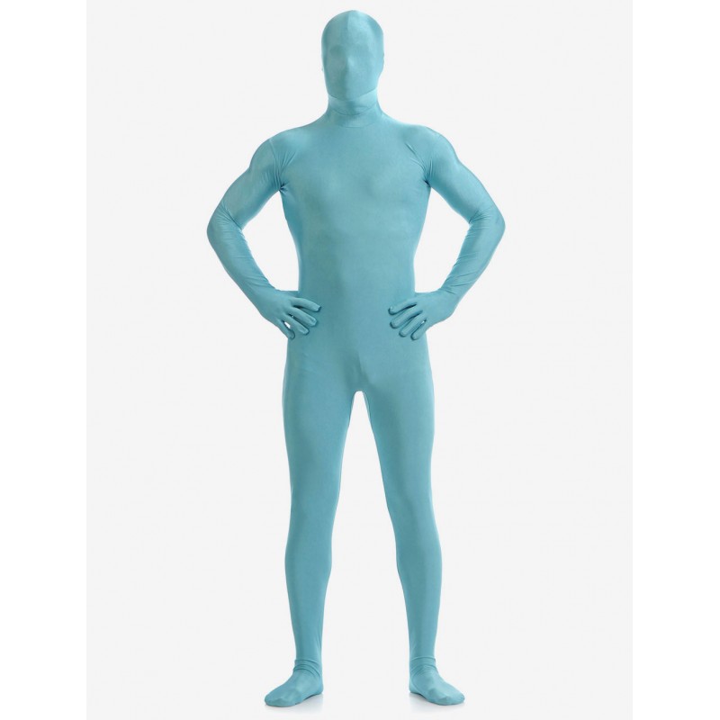 Light Sky Blue Zentai Suit Adults Morph Suit Full Body Lycra Spandex Bodysuit For Men