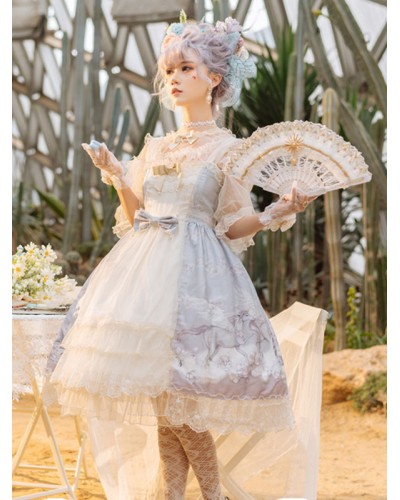 Sweet Lolita Dress Polyester Sleeveless Jumper Dress