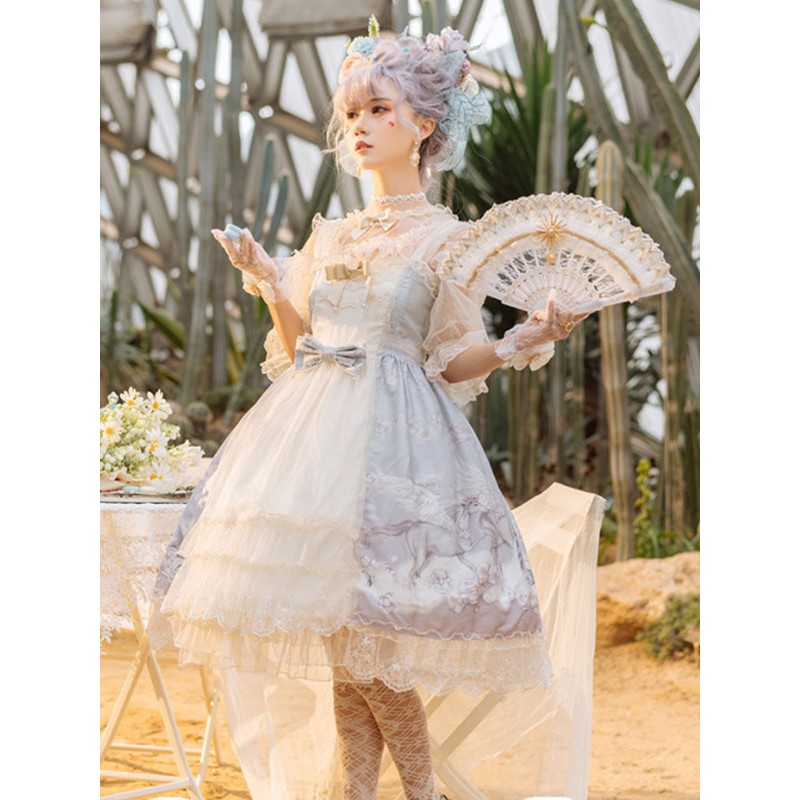 Sweet Lolita Dress Polyester Sleeveless Jumper Dress