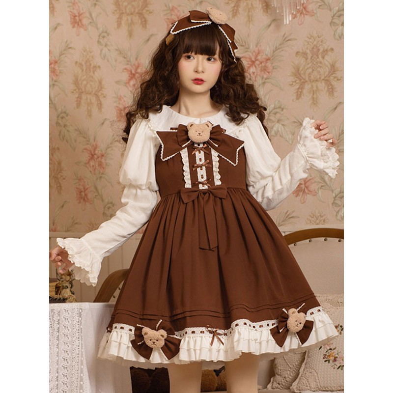 Sweet Lolita Dress Polyester Sleeveless Jumper Dress