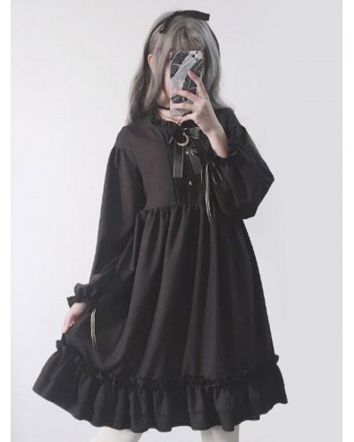 Classic Lolita OP Dress Black Bows Lolita One Piece Dresses Spring Summer Fall Winter Tea Party