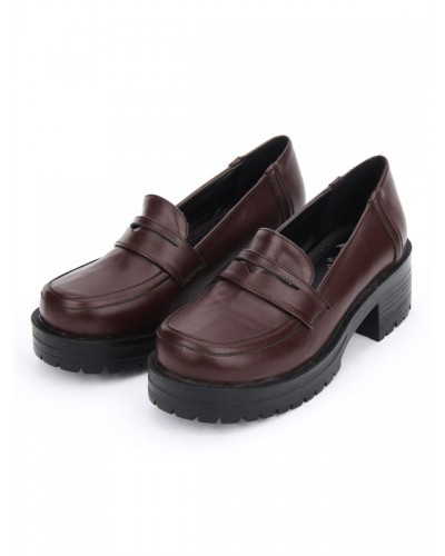 Sweet Lolita Shoes Deep Brown Platform Chunky Heel Lolita Pumps