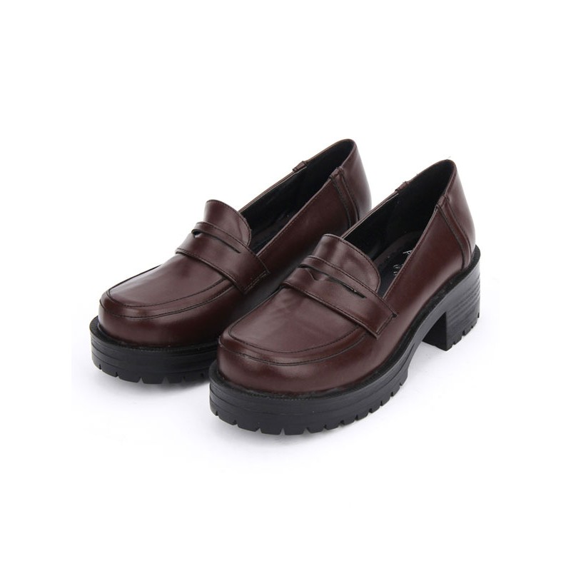 Sweet Lolita Shoes Deep Brown Platform Chunky Heel Lolita Pumps