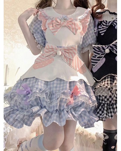 Sweet Lolita Dress Polyester Short Sleeves Dress