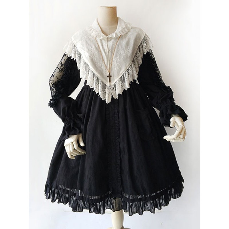 Classic Lolita Cloak Infanta Lace Ruffles Turndown Collar White Lolita Top Tops Spring Summer Daily Casual Tea Party