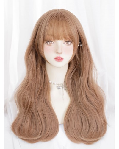 Lolita Wig Champagne Long Heat-resistant Fiber Tousled Lolita Accessories Sweet Daily Casual Tea Party