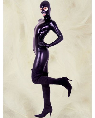 Halloween Full Body Latex Catsuit With Open Eyes And Mouth Halloween Bodysuit