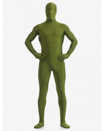 Dark Green Zentai Suit Adults Morph Suit Full Body Lycra Spandex Bodysuit For Men