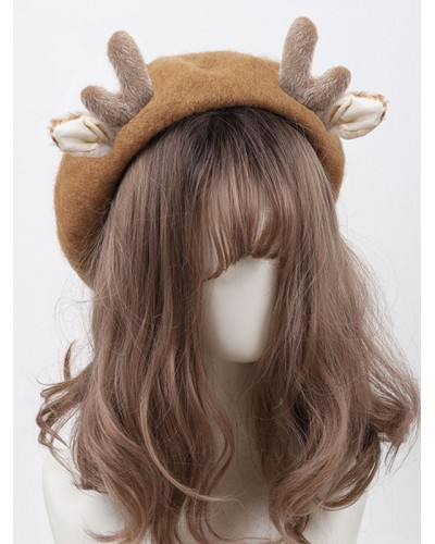 Lolita Hat Coffee Brown Accessory Polyester Lolita Accessories Sweet ROCOCO Daily Casual Tea Party