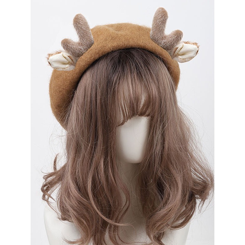 Lolita Hat Coffee Brown Accessory Polyester Lolita Accessories Sweet ROCOCO Daily Casual Tea Party