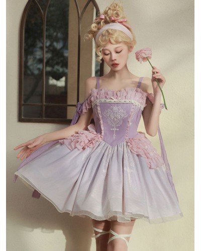 Sweet Lolita Dress Polyester Sleeveless Jumper Sweet Dress