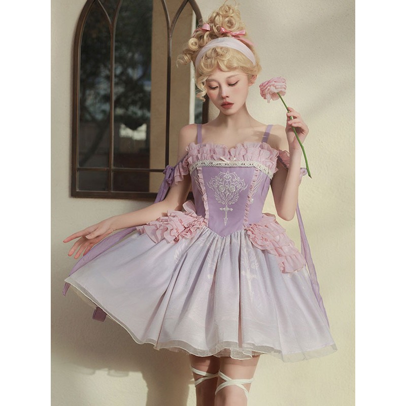 Sweet Lolita Dress Polyester Sleeveless Jumper Sweet Dress