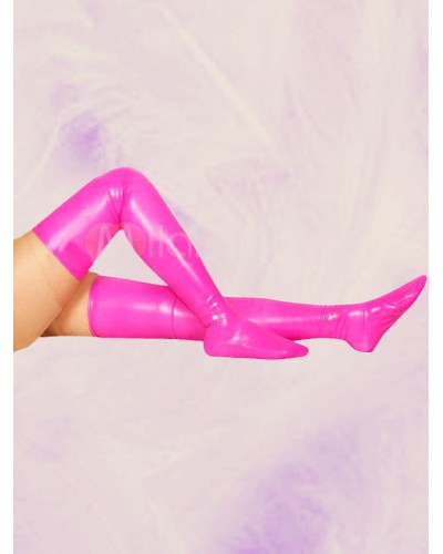 Unisex PVC Pink Long Stockings Halloween