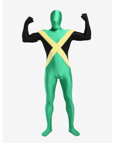 Carnival Multi Color Unisex Jamaica Lycra Spandex Full Body Fabulous Flag Zentai Suits Carnival Bodysuit