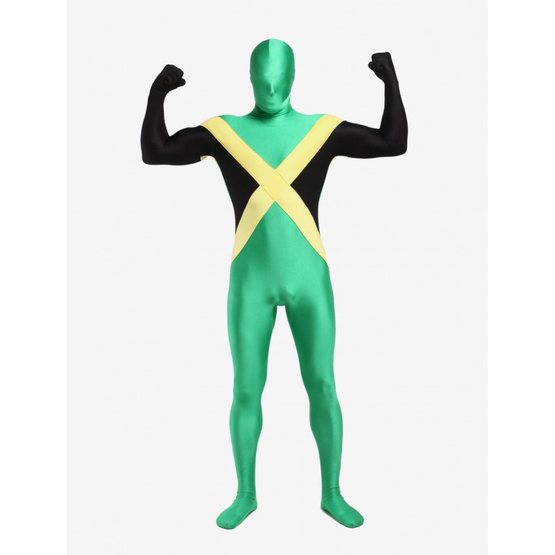 Carnival Multi Color Unisex Jamaica Lycra Spandex Full Body Fabulous Flag Zentai Suits Carnival Bodysuit