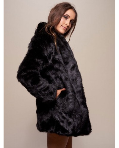 Faux Fur Coat Black Winter Outerwear For Women 2023 Casual