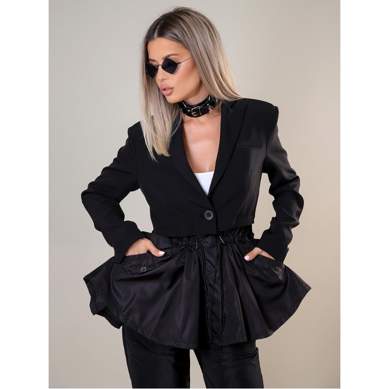 Women Blazer Jacket Black Turndown Collar Long Sleeves Outerwear Tailored Jacket Spring Fall Street Wear Daily Casual Field