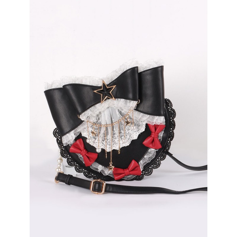 Lolita Bag PU Leather PearlsBows Lace Bow PU Leather Cross-body Bag Dark Navy Lolita Accessories Cross-body Bag Daily Casual Tea Party