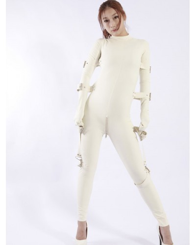 Halloween Unique White Women‘s Latex Catsuit Halloween Bodysuit