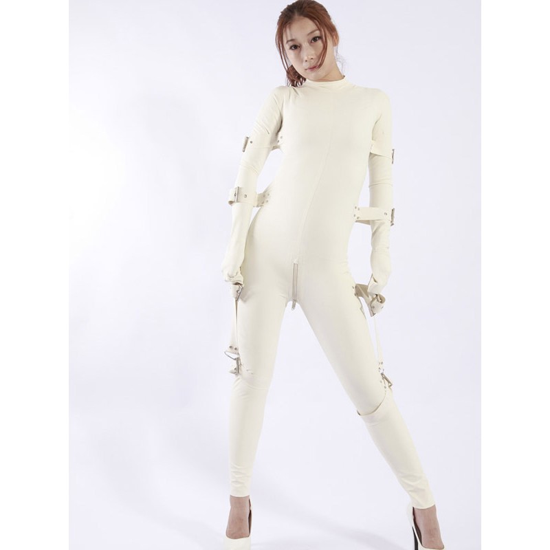 Halloween Unique White Women‘s Latex Catsuit Halloween Bodysuit