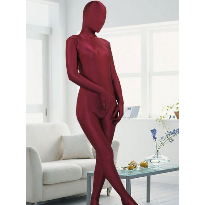 Halloween Morph Suit Dark Red Lycra Spandex Zentai Suit Bodysuit