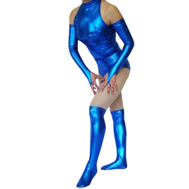 Blue Spandex Leotard Catsuit