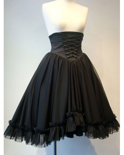 Lolita SK Black Lace Up Lolita Skirts Gothic Spring Summer Fall Winter