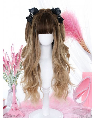 Style Lolita Wig Coffee Brown Long Heat-resistant Fiber Lolita Accessories Sweet Harajuku Fashion ROCOCO Daily Casual Tea Party