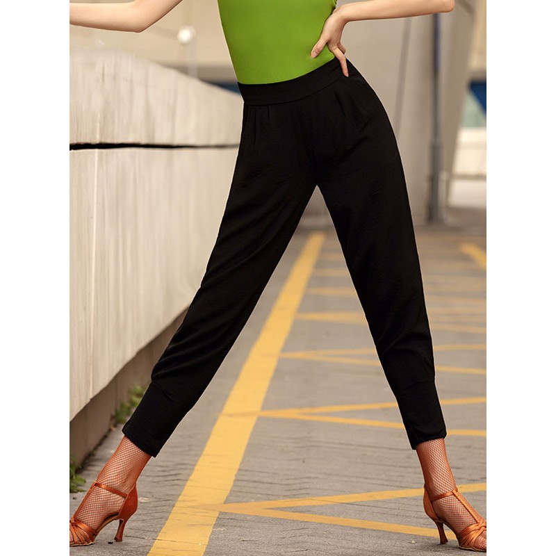 Women Latin Dance Pants Hunter Green Bottoms Modal Pants Latin Dancer Dancing Costume