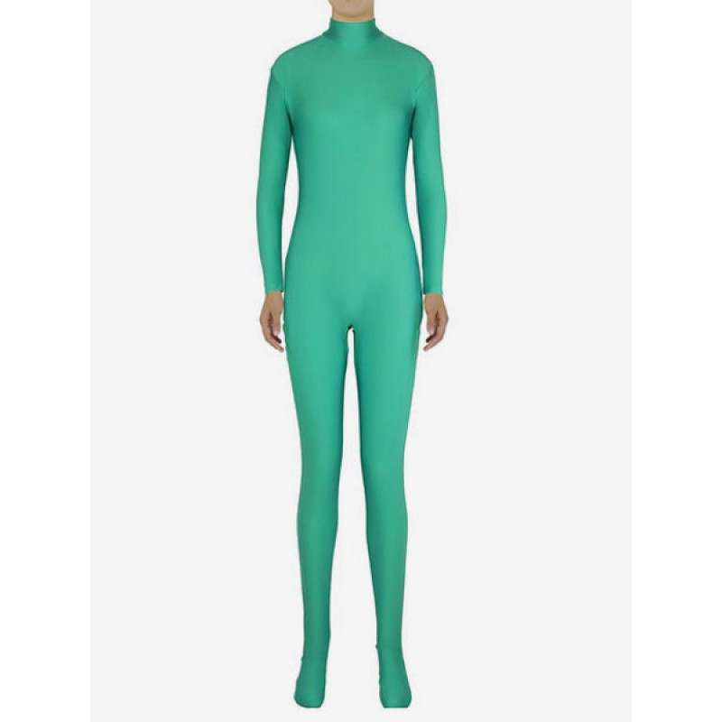 Women Green Morph Suit Adults Bodysuit Lycra Spandex Catsuit For