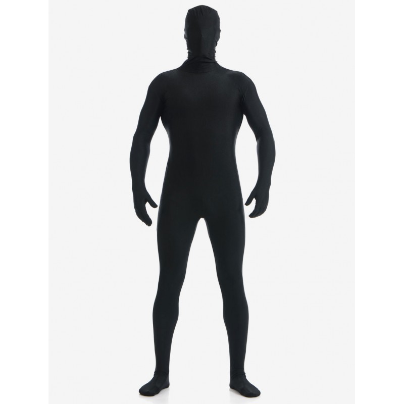 Black Zentai Suit Adults Morph Suit Full Body Lycra Spandex Bodysuit For Men