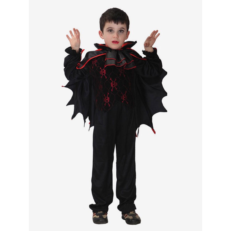 Halloween Devil Costumes For Kids Black Polyester Fiber Cloak Clothing Holiday Vampire Costume Full Set Sets