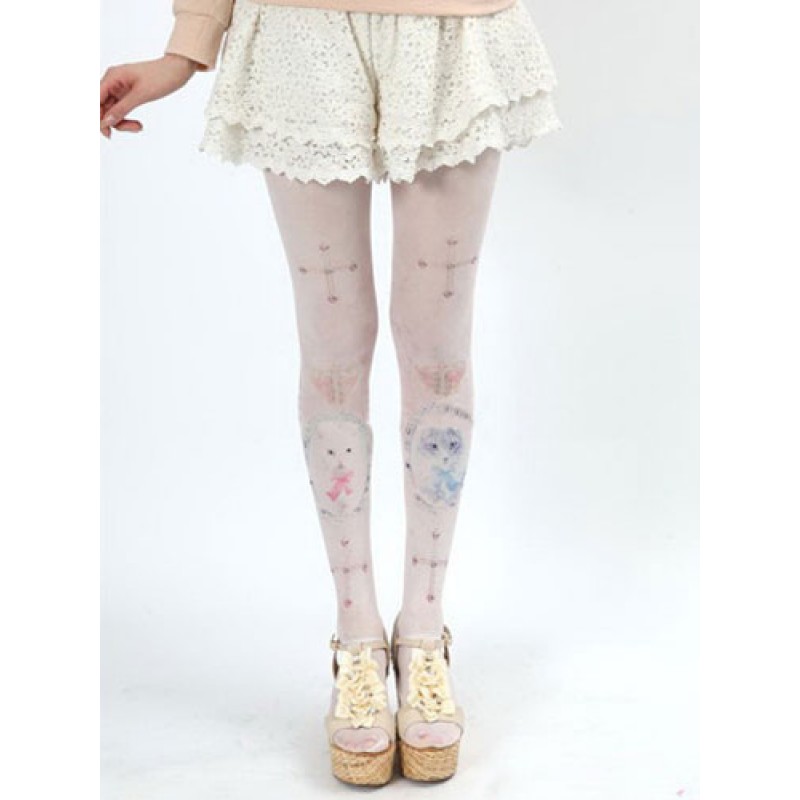 White Cute Cats Lolita Socks Sweet