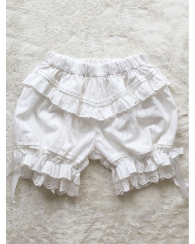 Sweet Lolita Bloomers White Jacquard Loose Lolita Shorts