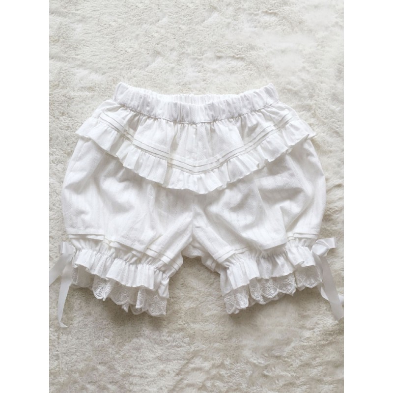 Sweet Lolita Bloomers White Jacquard Loose Lolita Shorts