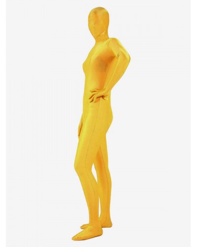 Halloween Morph Suit Unisex Yellow Lycra Spandex Zentai Suit Bodysuit