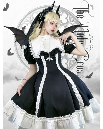 Gothic Lolita Dresses Lace Ruffles Black Black