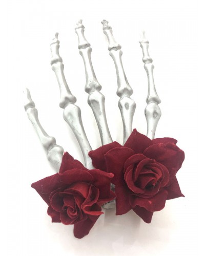 Unisex Halloween Headwear Red Plastic Hairpin Rose Flower Decorate Scary Hairpin