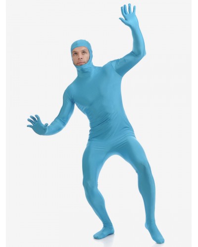 Morph Suit Light Sky Blue Open Face Zentai Suit Halloween Lycra Spandex Bodysuit Morphsuits Halloween