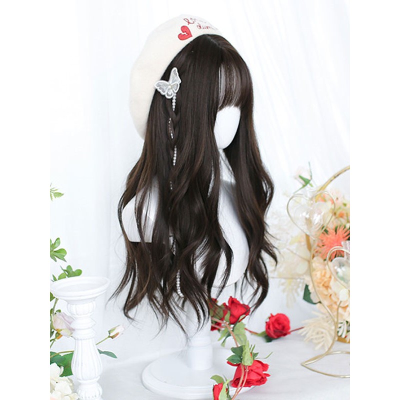 Tan Lolita Wigs Long Heat-resistant Fiber Lolita Accessories