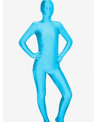 Halloween Unisex Light Sky Blue Spandex Zentai Suit Bodysuit