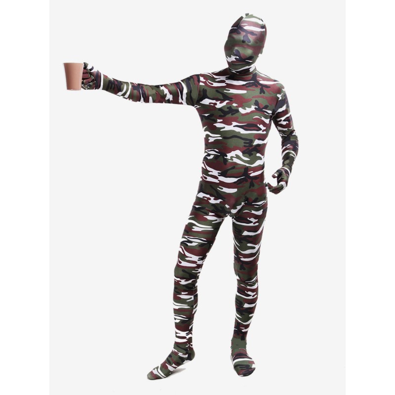 Unisex Camouflage Lycra Spandex Full Body Zentai Suit Halloween Holiday