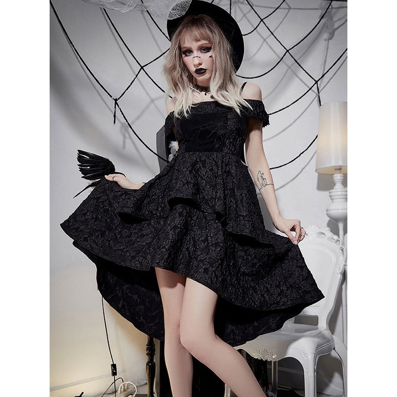 Black Gothic Dress Speghtti Off The Shouder Lolita Dress