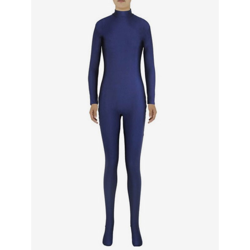 Women Navy Blue Morph Suit Adults Bodysuit Lycra Spandex Catsuit For