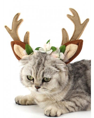 Christmas Reindeer Headdress Dog Cat Pet Headpieces Costume Accessories